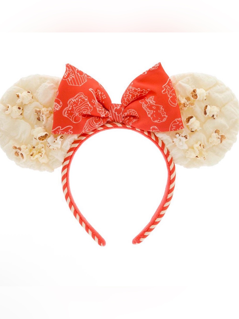 NWT Disney Parks Minnie Mouse Popcorn & Red Bow Ears Headband